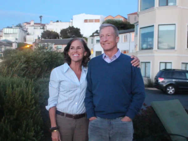 Tom Steyer and Kat Taylor smiling