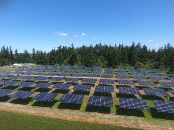 Aerial view of the River Valley Community Solar Project