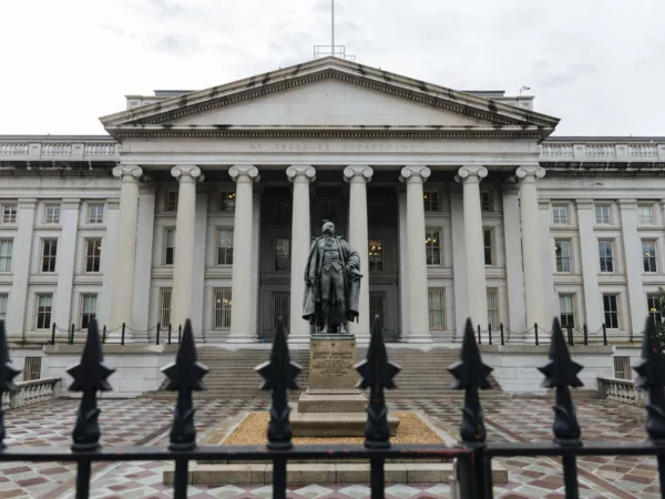 A photo of the U.S. Treasury building in Washington, D.C.