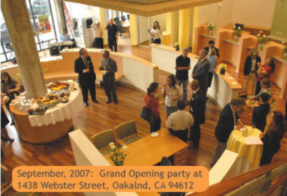 Employees and supports of Beneficial State Bank mingle at a Grand Opening event in Oakland in September, 2007